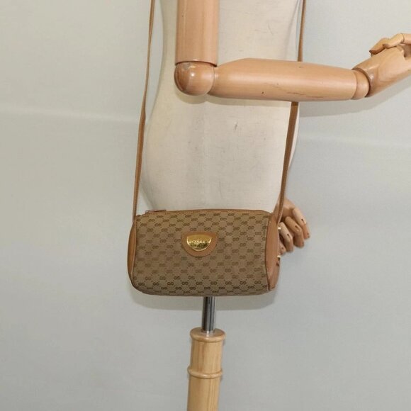 GUCCI Micro GG Canvas Shoulder Bag Vintage Beige Gold Auth BA4063 - Picture 15 of 16